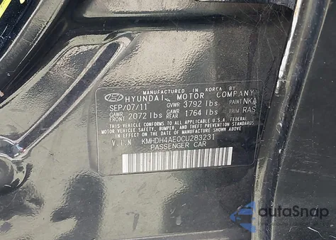 2012 Hyundai Elantra Gls (Ulsan Plant) z USA, uszkodzony, nr VIN KMHDH4AE0CU283231